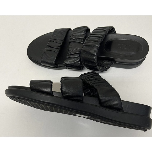LOGO Lori Goldstein Chloe Women’s Elastic Leather Sandals Size 9.5 M Black - Picture 6 of 11